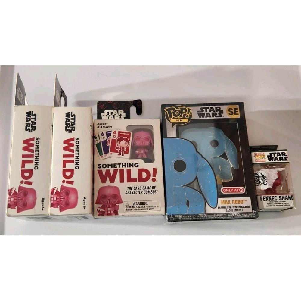 Lot Of 5 Funko Star Wars Something Wild Card game Max Rebo Pin Fennec Shand Boba